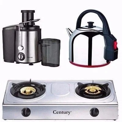 Electric Kettle-gas Burner & Juice Extractor Kitchen Bundle