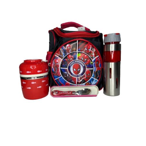 Unisex Spider Man Lunch Bag, Water Bottle And  Food Flask