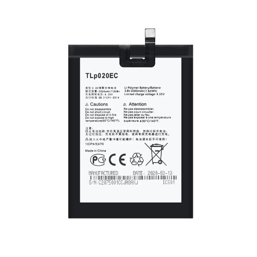 Replacement Battery For Alcatel Ot-6044d Tlp020ec