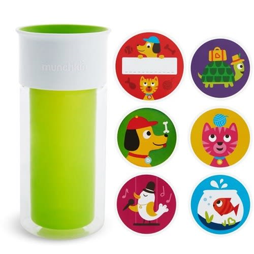 Munchkin Miracle 360° Insulated Sticker Sippy Cup, 9 Ounce, Green