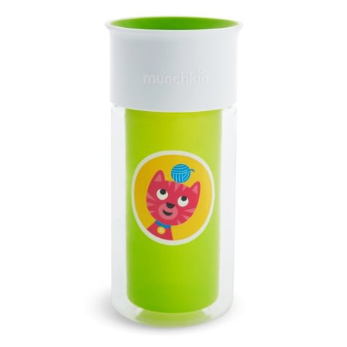 Munchkin Miracle 360° Insulated Sticker Sippy Cup, 9 Ounce, Green