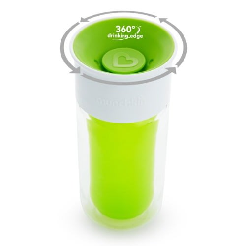 Munchkin Miracle 360° Insulated Sticker Sippy Cup, 9 Ounce, Green