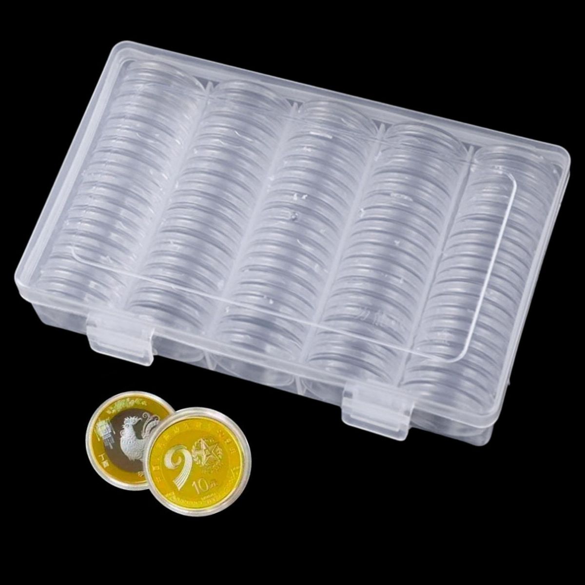 100Pcs 25mm Capsules Storage Holder Organizer Case Bins