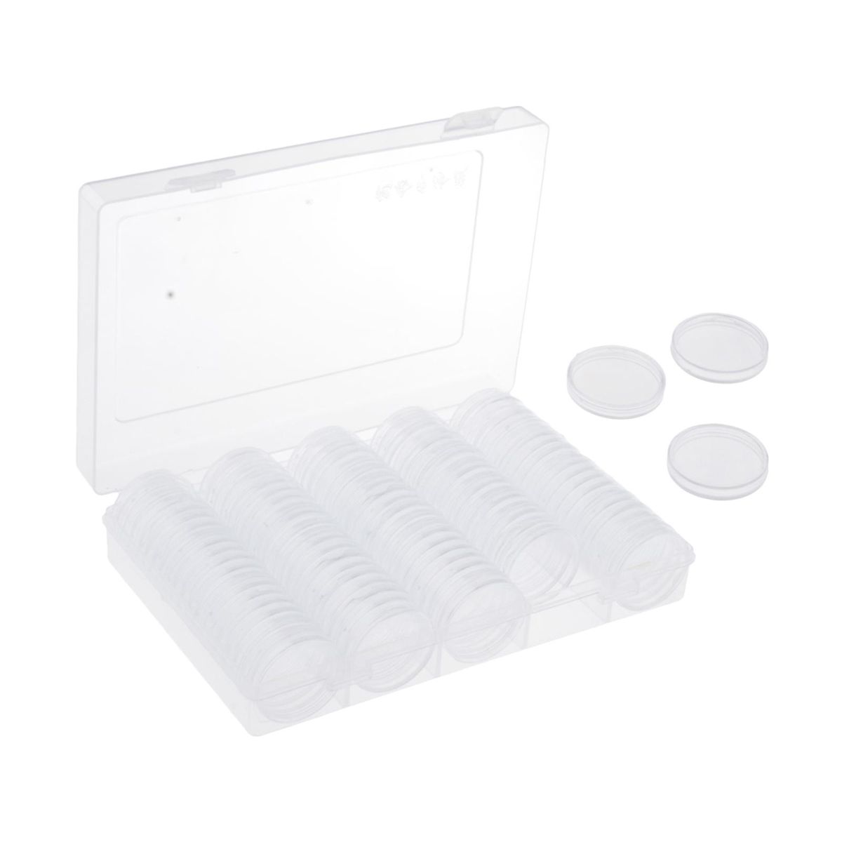 100Pcs 25mm Capsules Storage Holder Organizer Case Bins