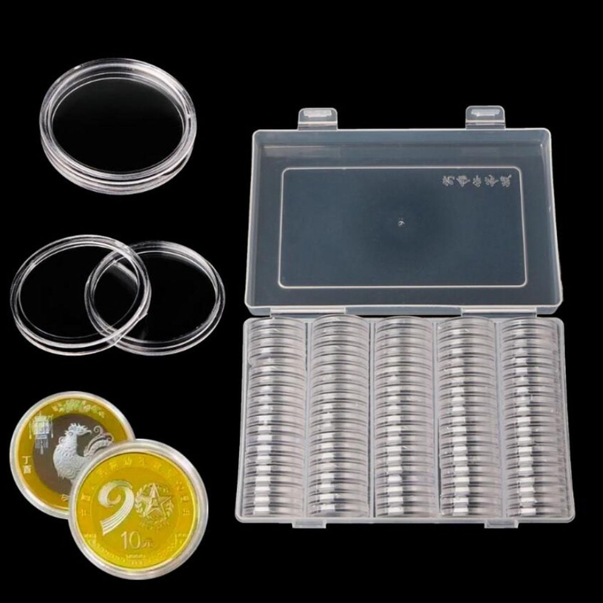 100Pcs 25mm Capsules Storage Holder Organizer Case Bins