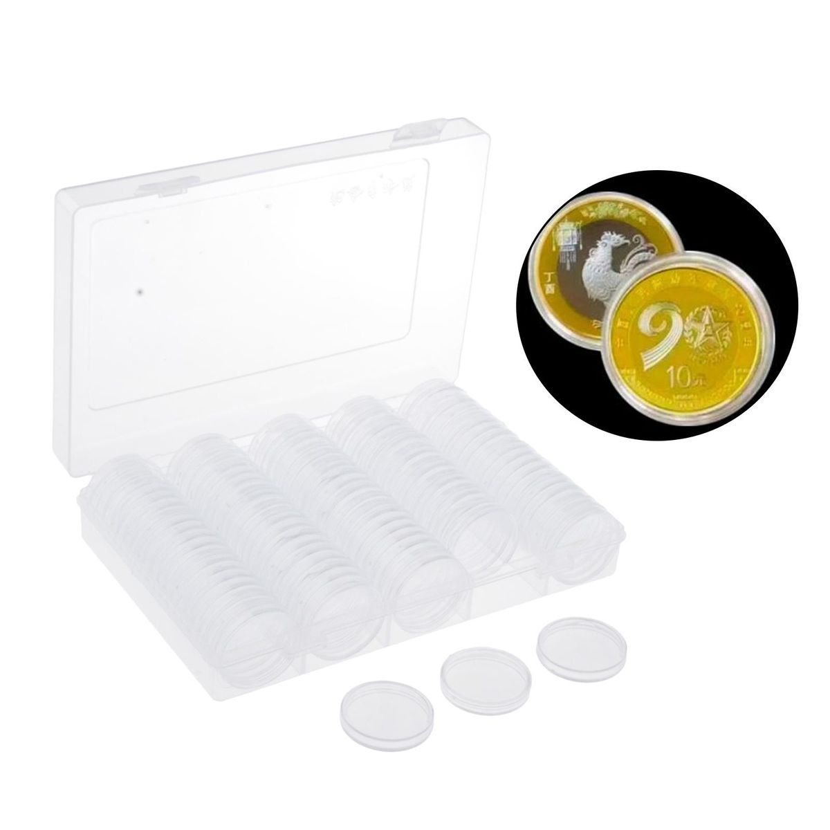 100Pcs 25mm Capsules Storage Holder Organizer Case Bins