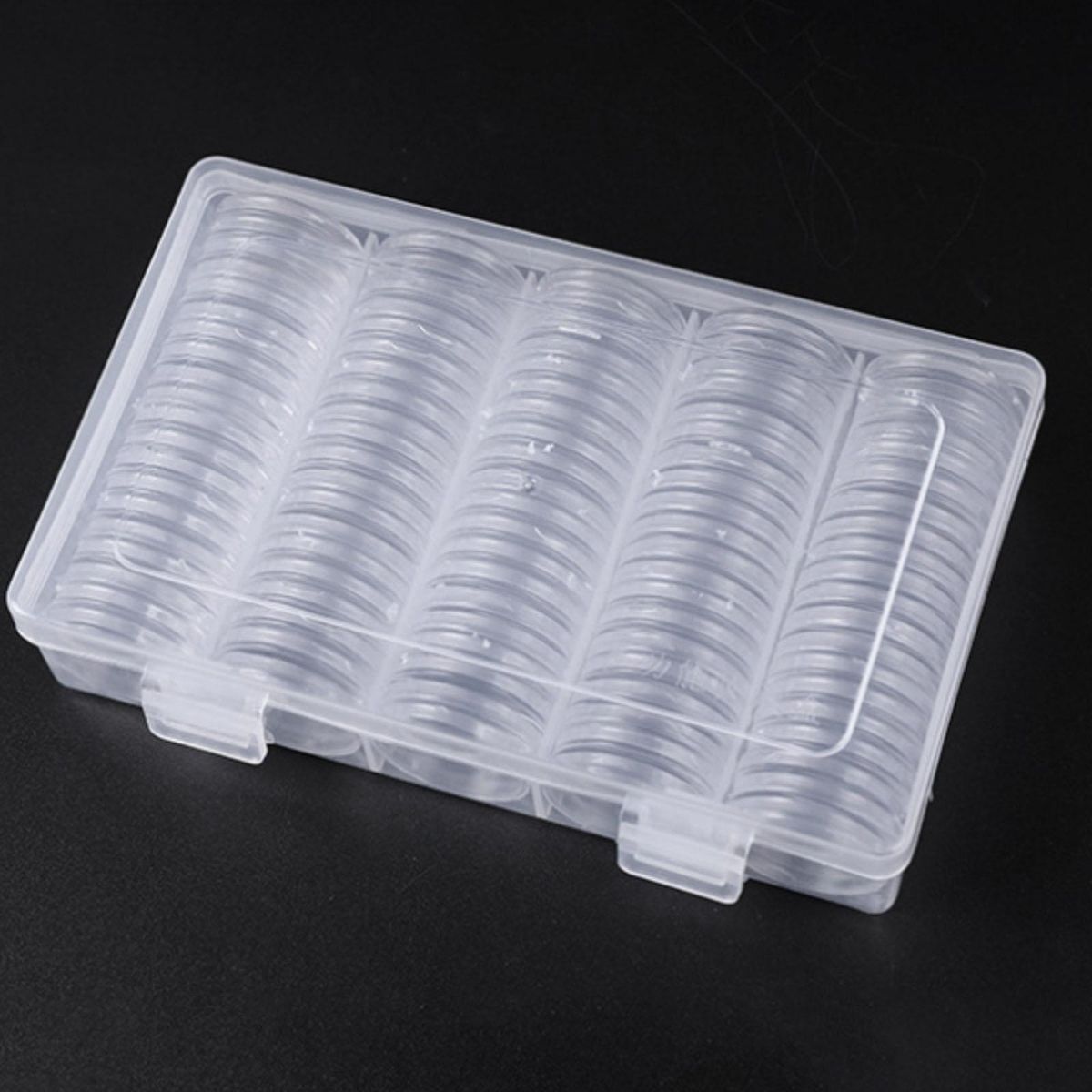 100Pcs 25mm Capsules Storage Holder Organizer Case Bins