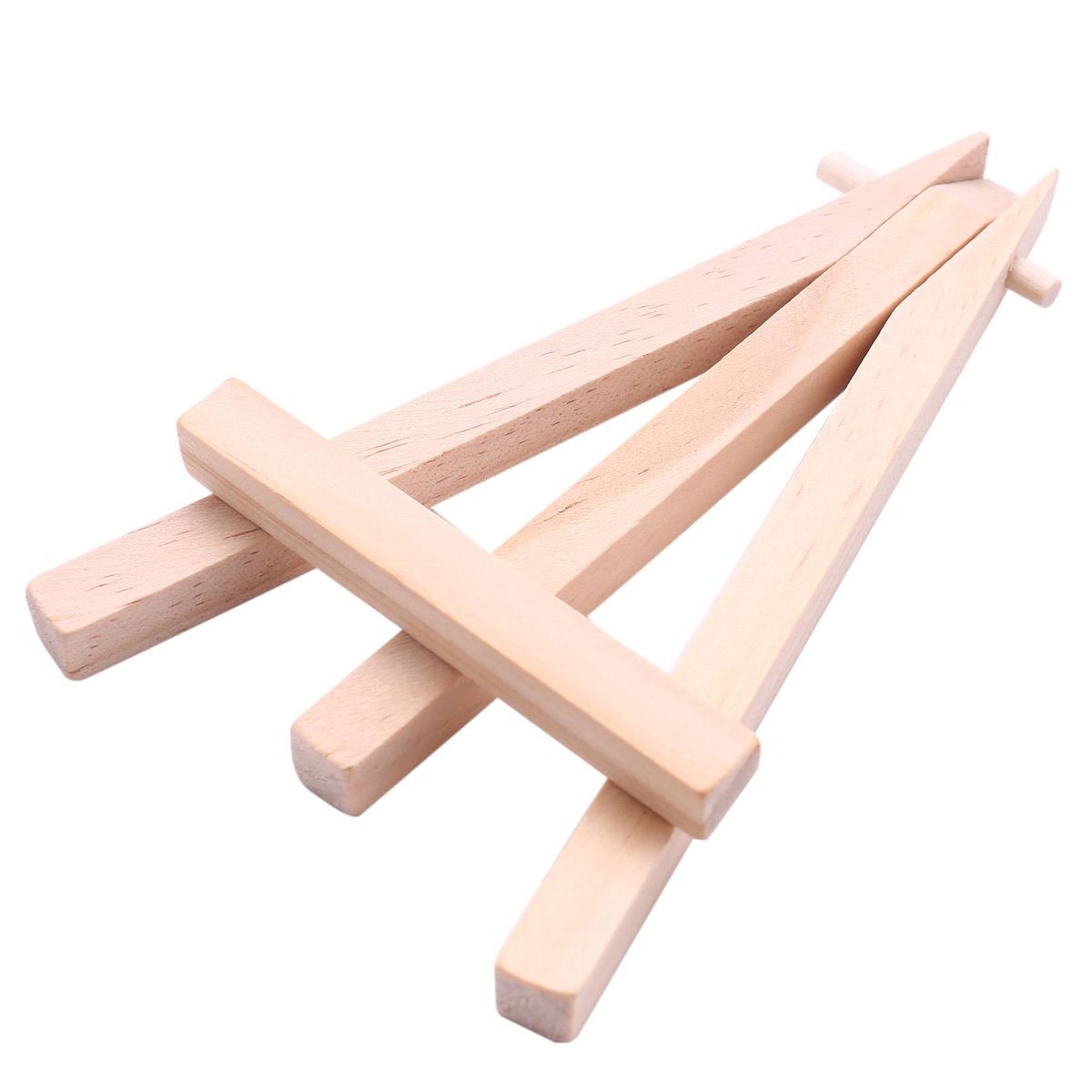 12 Pack 5 Inch Mini Wood Display Easel Natural Wooden