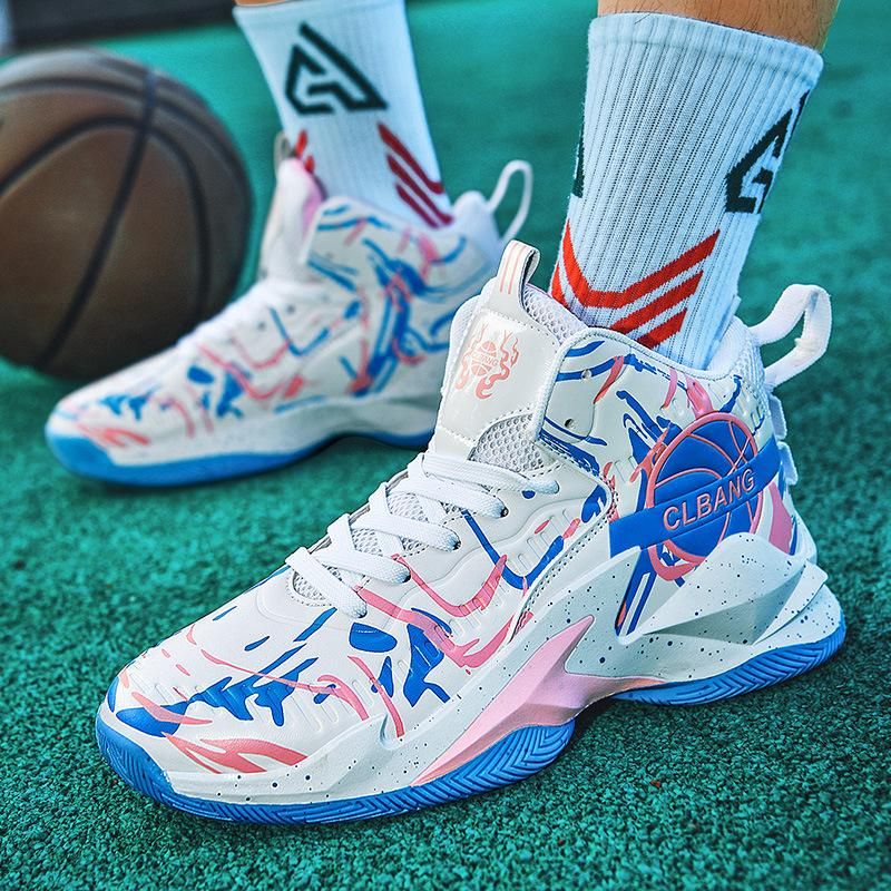 Basketball Shoes High Top Leather Basketball Shoes 2 Pink