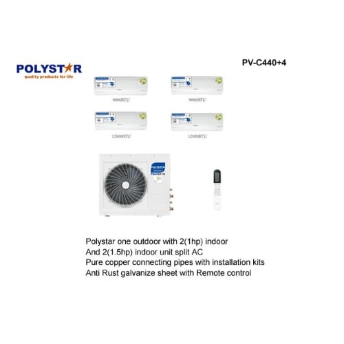 One Outdoor With 2 - 1hp Indoor And 2 - 1.5hp Indoor Unit Split Ac Pv-c440+4