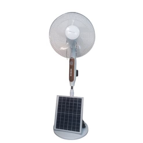 Black Panther 16" Rechargeable Stand Fan + Solar Panel + 5 Fan Blades