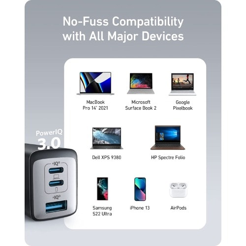 Anker PD Wall Charger - Power Iq 3.0 Battery Pack For MacBook Pro - 65w