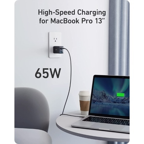 Anker PD Wall Charger - Power Iq 3.0 Battery Pack For MacBook Pro - 65w