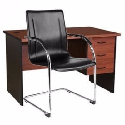 Office Desk & Leather Visitors Chair