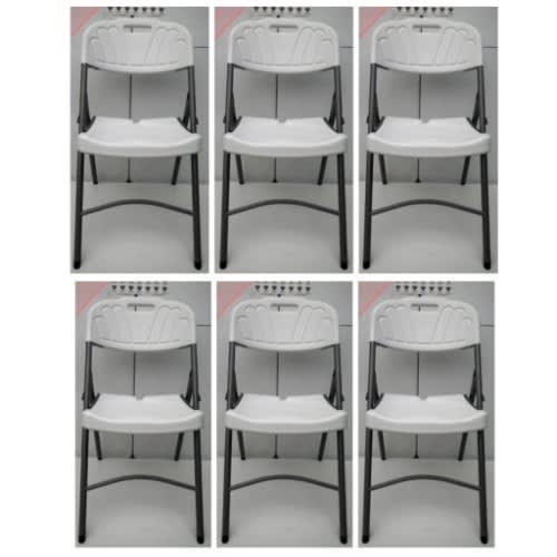 Rectangular 6Ft Plastic Table With 4 Chairs - White