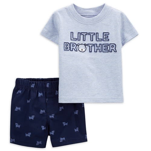 Child Of Mine Baby Boys “lil Bro” T-shirt Top & Shorts Set.