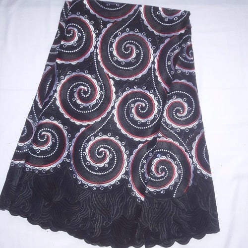 5 Yards Twirl Patterned Lace - Black