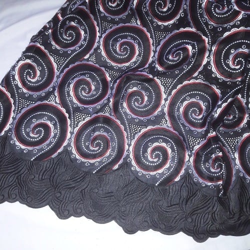 5 Yards Twirl Patterned Lace - Black