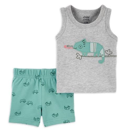 Child Of Mine Baby Boys Sleeveless Top & Shorts 2pcs Set – Chameleon