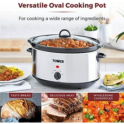 5.5L Slow Cooker With 3 Heat Setting 300W+