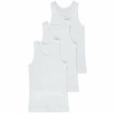 Boy's Singlet White - Set Of 3