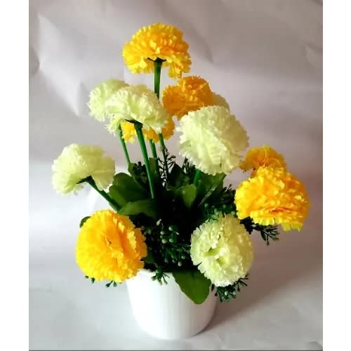 Artificial Flower In A Plastic Pot Vase