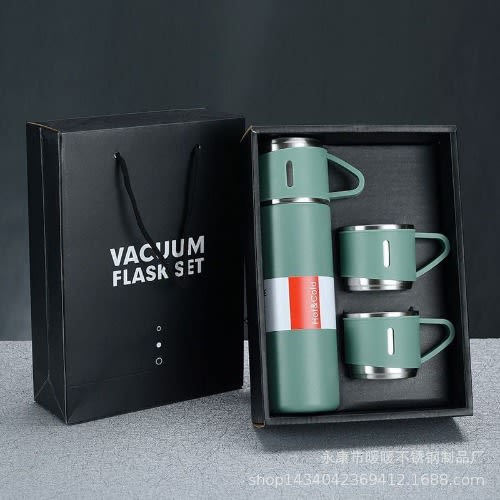 Vacuum Flask Set With 3 Cups - 500ml