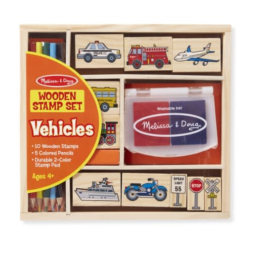 Wooden Stamp Set - Vehicle 4 Years