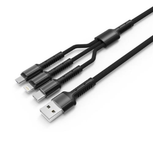 3-in-1 USB Charging Cable - Micro, Lightning & Type-C