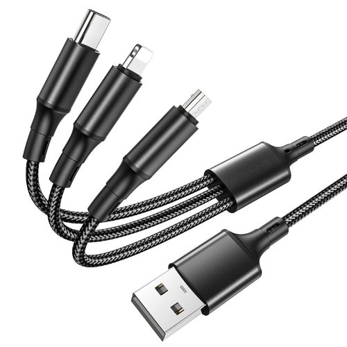 3-in-1 USB Charging Cable - Micro, Lightning & Type-C