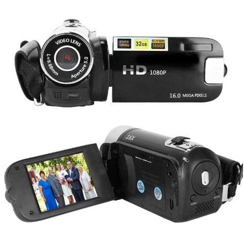 1080P Digital Video Camera HD Portable Camcorder 16x Zoom Recorder with Extra Battery