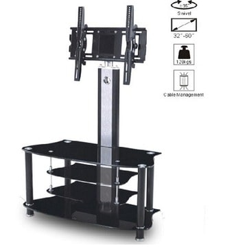 TV Stand- Tempered Glass TV Cabinet - Black