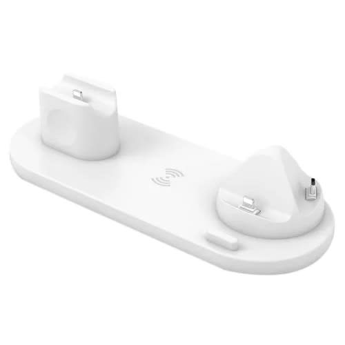 Wireless 6 In 1 Multi Function Charging Station - White