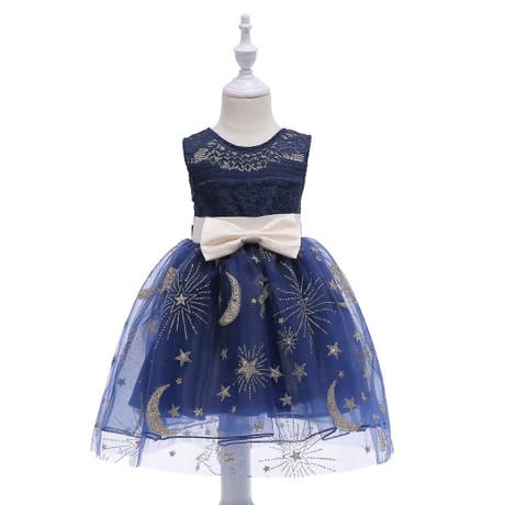 Girls' Moon Dress - Blue