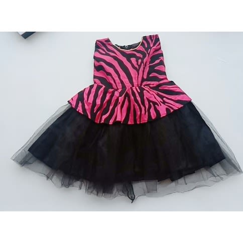 Sleeveless Flare Dress For Girls - Pink Stripes
