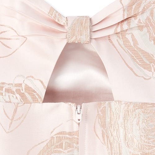 Girl's Foil Floral Jacquard Fit & Flare Short Dress - Blush Pink
