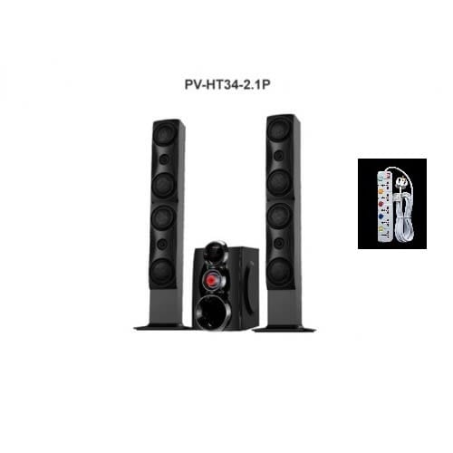 2.1ch Powerful Home Theatre Speaker Pv-ht34-2.1p + Free Extension