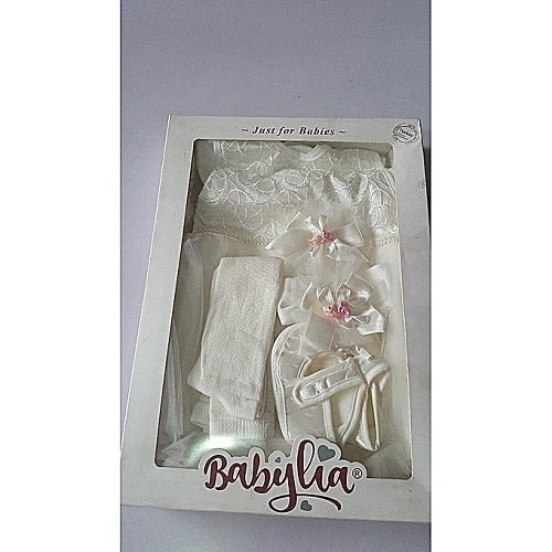 Ivory Baby Girl's Boxed Christening Cloth - 4 Piece
