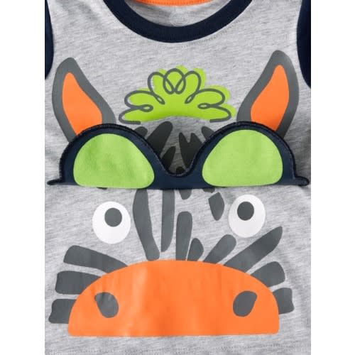Baby Boy 3D Interactive Graphic Tshirt & Short Set- Ilama