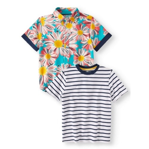 Boy's Short Sleeve 2 Pack Floral Shirt