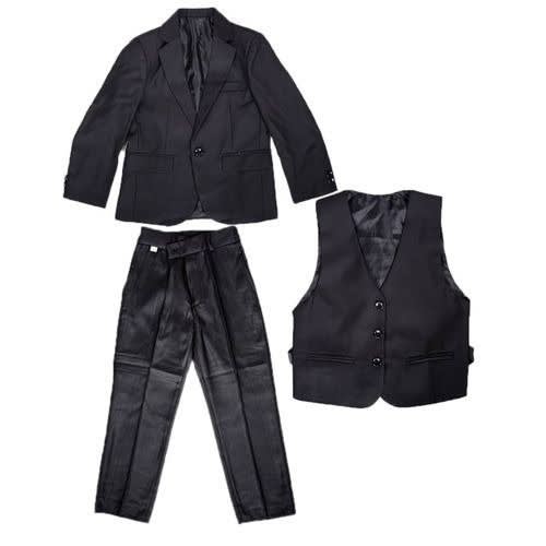 Boys Suit, Waist Coat And Pant- 3piece Suit-black
