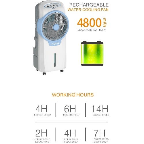 Rechargeable Air Cooler - Water Fan With Remote Control