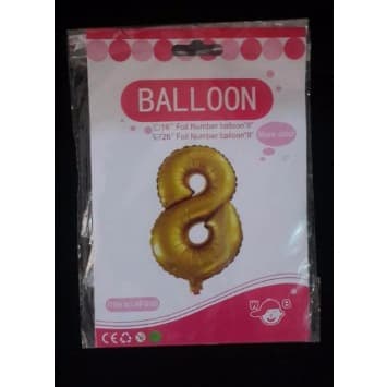 26" Number 8 Foil Ballon - Gold