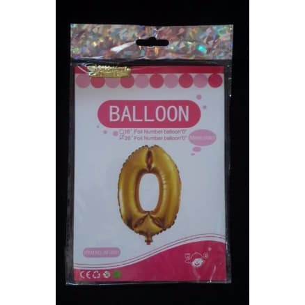 26" Number 0 Foil Ballon - Gold