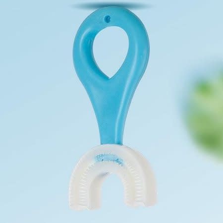 Soft Silicon U-shape Toothbrush For Kids - Blue