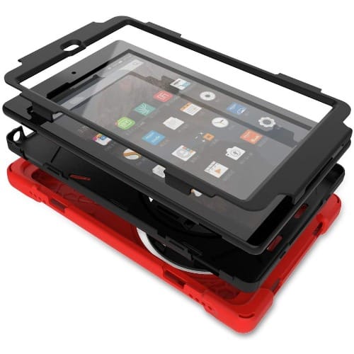 Fire 7 Tablet With Alexa - 7" Display - 1gb Ram - 16gb Rom + Red Rotating Proof Case