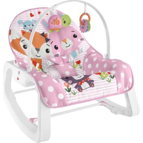 Infant-To-Toddler Rocker - Soothing Baby Seat With Removable Bar - Pink Critters