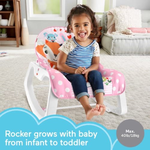 Infant-To-Toddler Rocker - Soothing Baby Seat With Removable Bar - Pink Critters