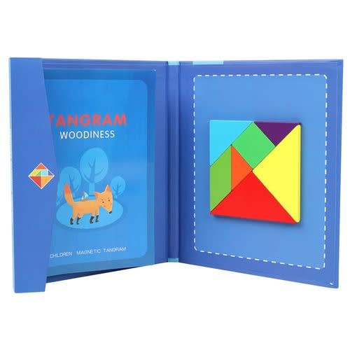 Kids Educational Learning Toy Magnetic Book Tangram