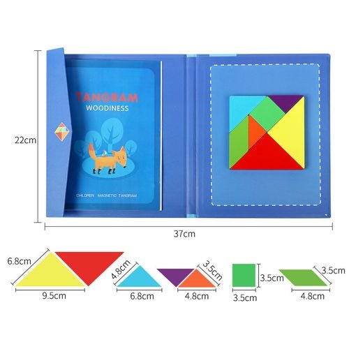 Kids Educational Learning Toy Magnetic Book Tangram